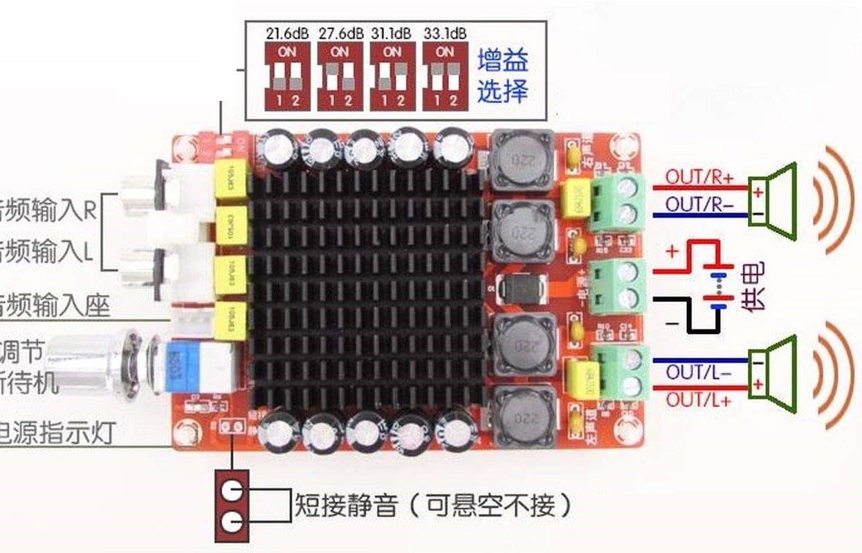 TDA7498E 100W+100W Digital Power Amplifier - (AD79383)