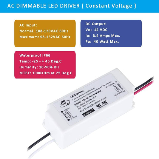 12V Dimmable LED Driver Power Supply IP67 - (AD79617)