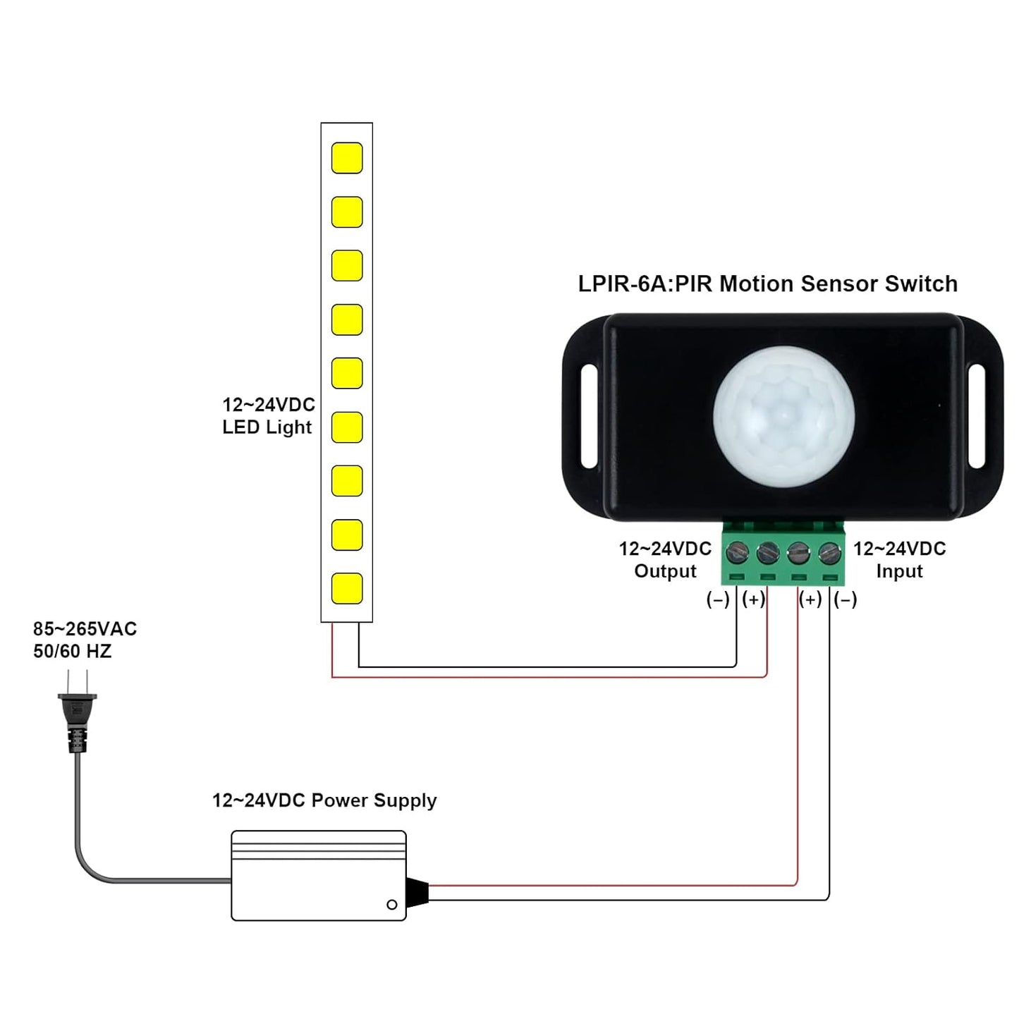 Pir Motion Sensor Switch DC12-24V @ 6A For LED Strip - (AD80089)