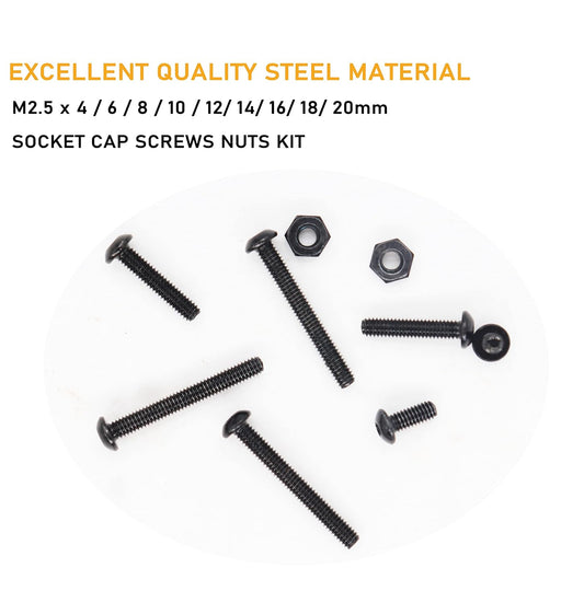 M2.5 Alloy Steel Hex Screws Assortment Kit (280 PCS) - (AD81525)