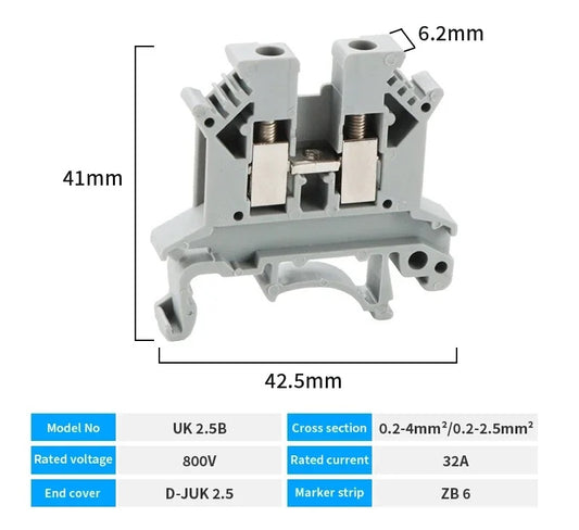 UK-2.5B Terminal Block Din Rail - (AD82475)