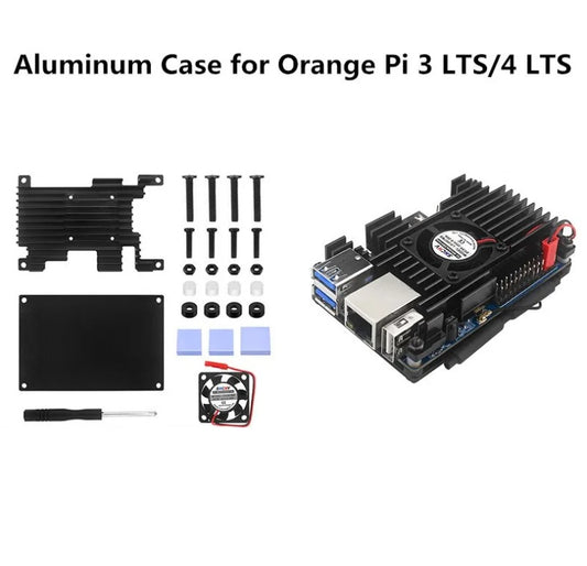 Aluminum Metal Heatsink Orange Pi Case with Fan - (AD84205)