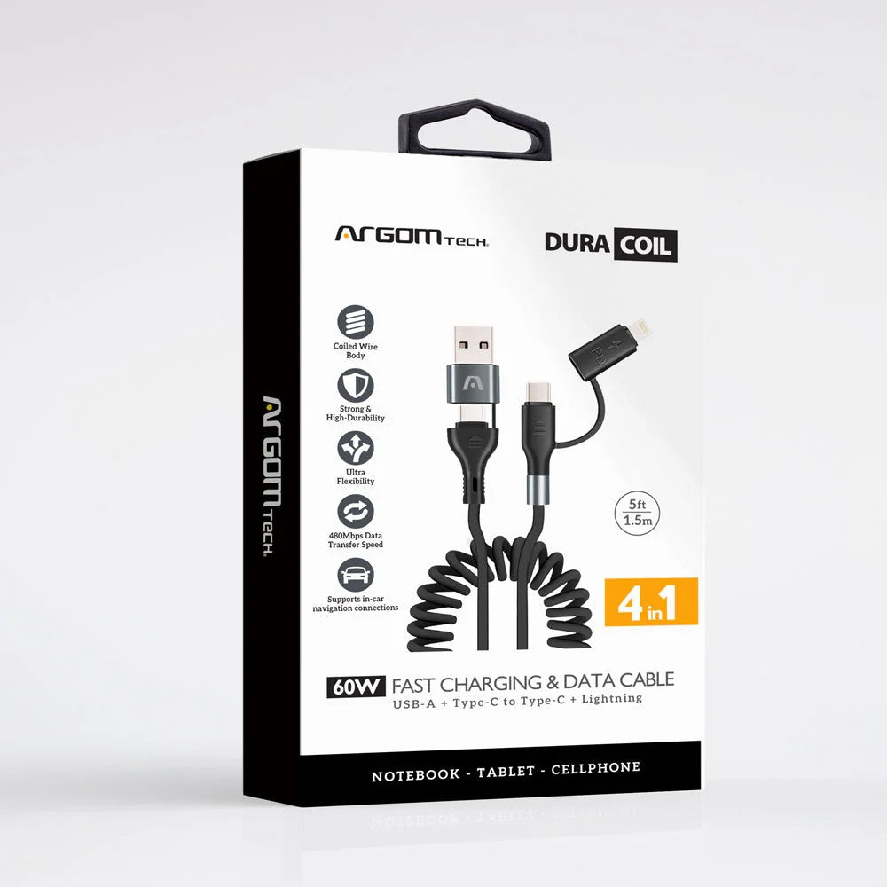 ARG-CB-0071BK Argom 60W Fast Charging & Data Cable (4 in 1) - (AD91445)
