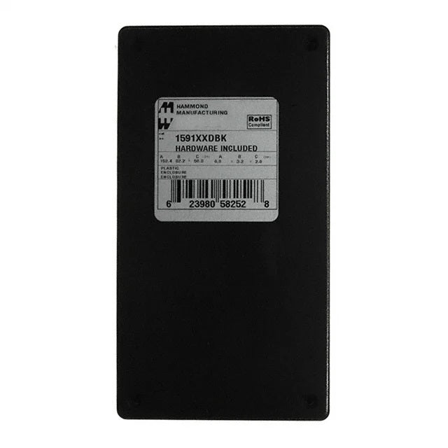 1591XXDBK Plastic Box Black (6"L x 3.25"W) - (AD92987)
