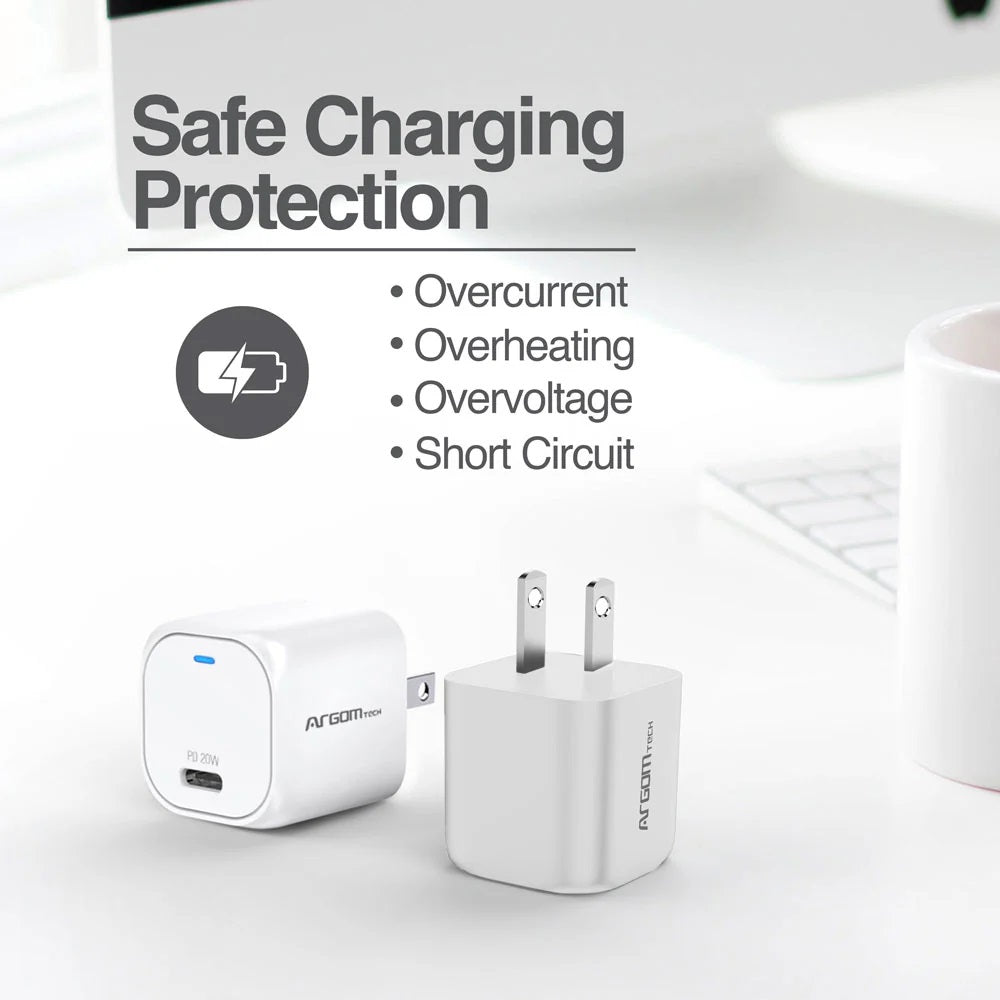 ARG-AC-0110WT Argom 20W PD Type-C Wall Charger - (AD16106)
