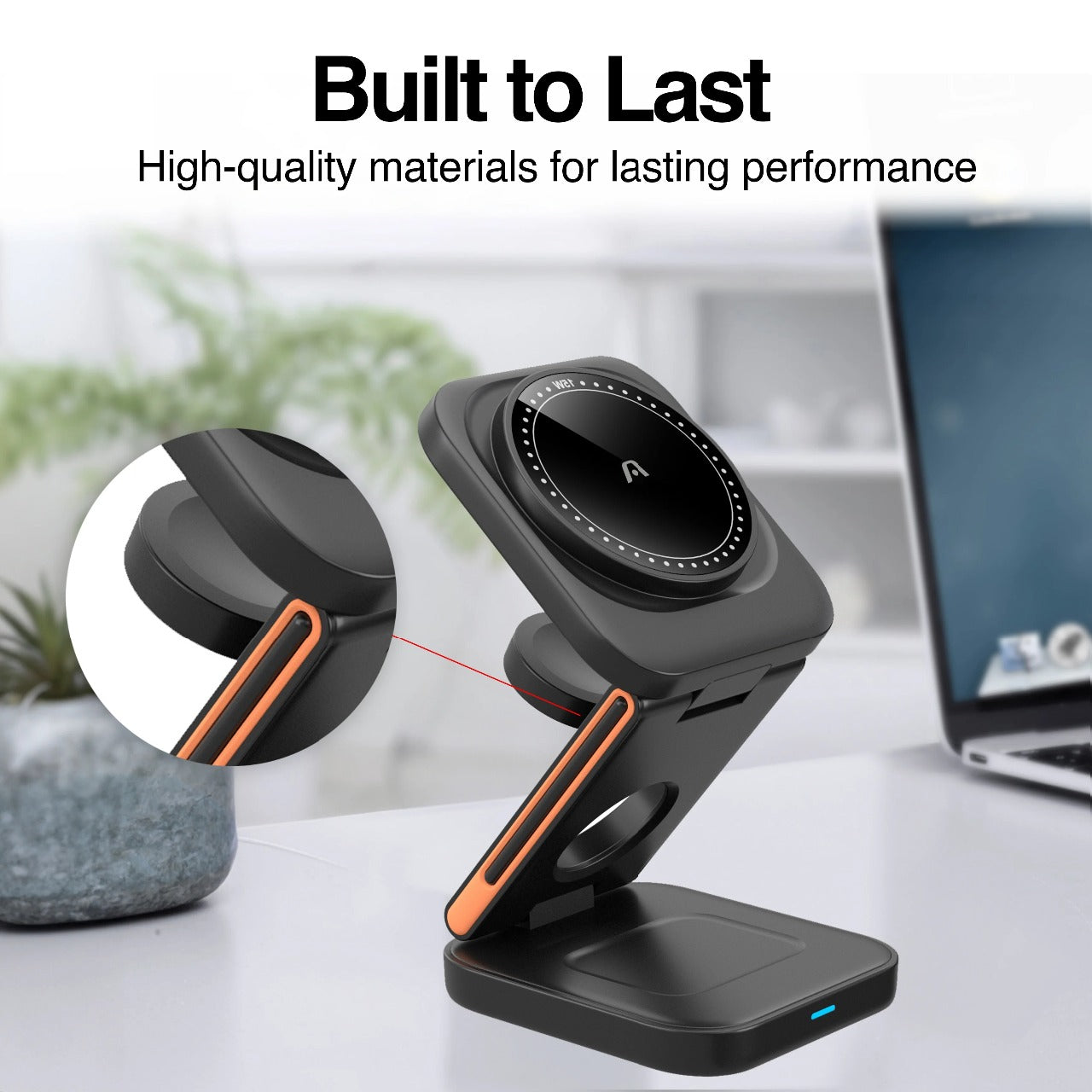 ARG-AC-0144BK Wireless Fast Charger 3 in 1 Foldable Stand Magnetic - (AD86899)