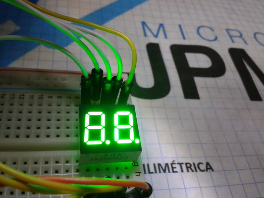 Display LED Verde 7 Segmentos 2 Digitos Catodo Comun 0.36" - (AD5002)