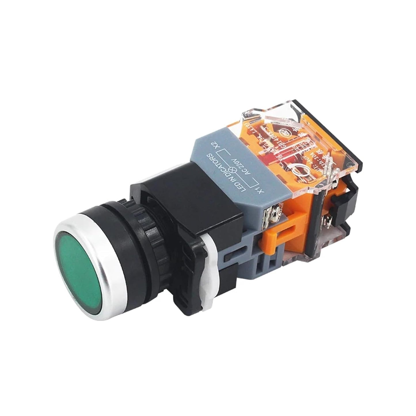 AD16-22DS Green Push Button Switch Momentary (110V) - (AD63046)