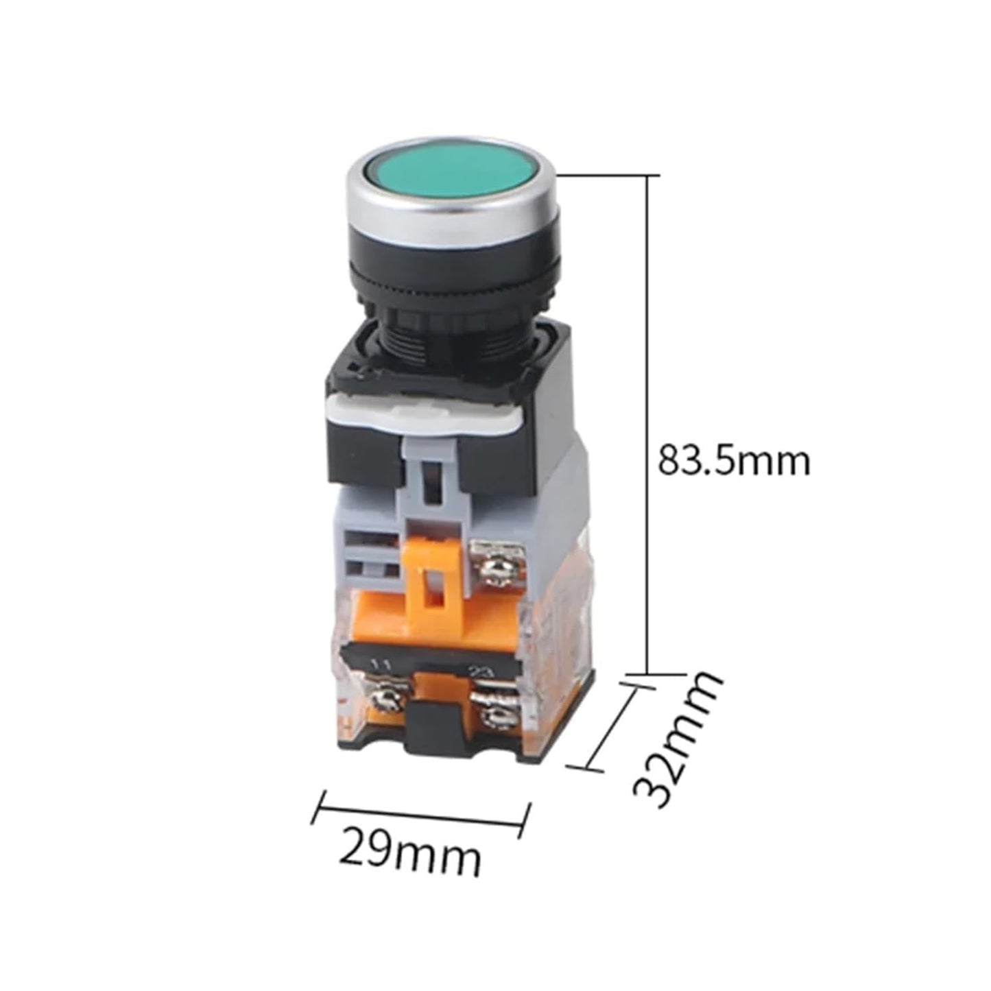 AD16-22DS Green Push Button Switch Momentary (110V) - (AD63046)