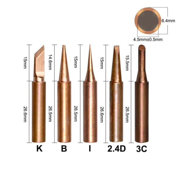 900M T-Series Pure Copper Soldering Iron Tip (5 PCS) - (AD41777)