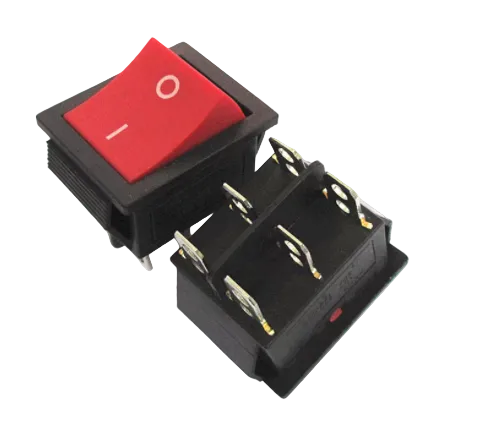 KCD4 Red Rocker Switch DPDT 6-Pin 2-Position 250V @ 16A - (AD7015)