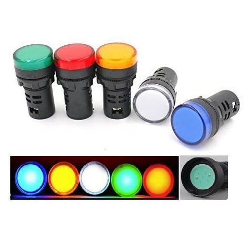 (12V) AD16-22D Blue LED Pilot Lamp Panel Mount 12V - (AD58827)