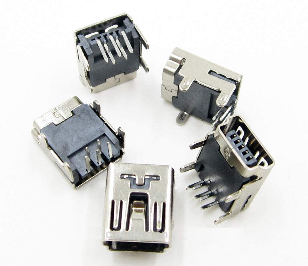 Mini USB Type B Female Right Angle Connector - (AD2490)