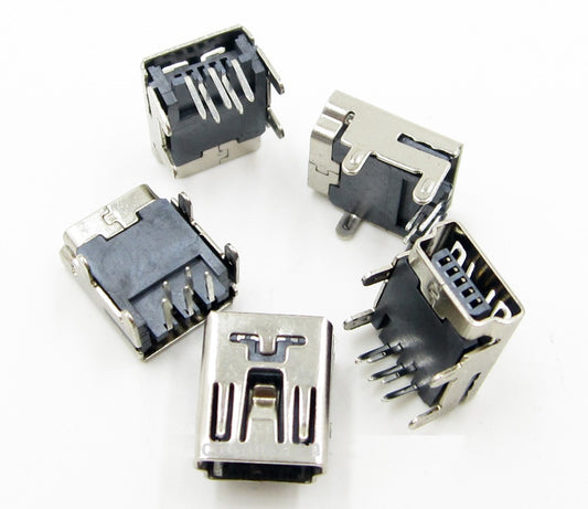 Mini USB Type B Female Right Angle Connector - (AD2490)