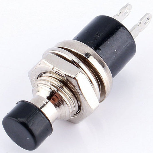 PBS-105 (N.C.) Black Knob Push Button Momentary Panel Mount SPST (Normally Closed) - (AD33376)