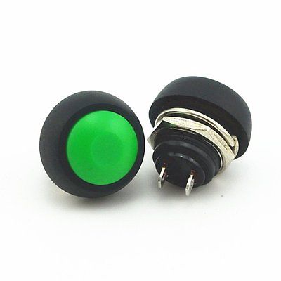 PBS-33B Green Waterproof Momentary Push Button Switch Round 12mm - (AD24597)