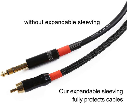 1 inch PET Expandable Braided Sleeving – Black (1 Meter) - (AD83322)