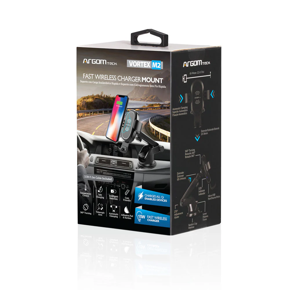 ARG-AC-0161BK 15W Wireless Fast Charger Car Mount Vortex M2 - (AD86832)
