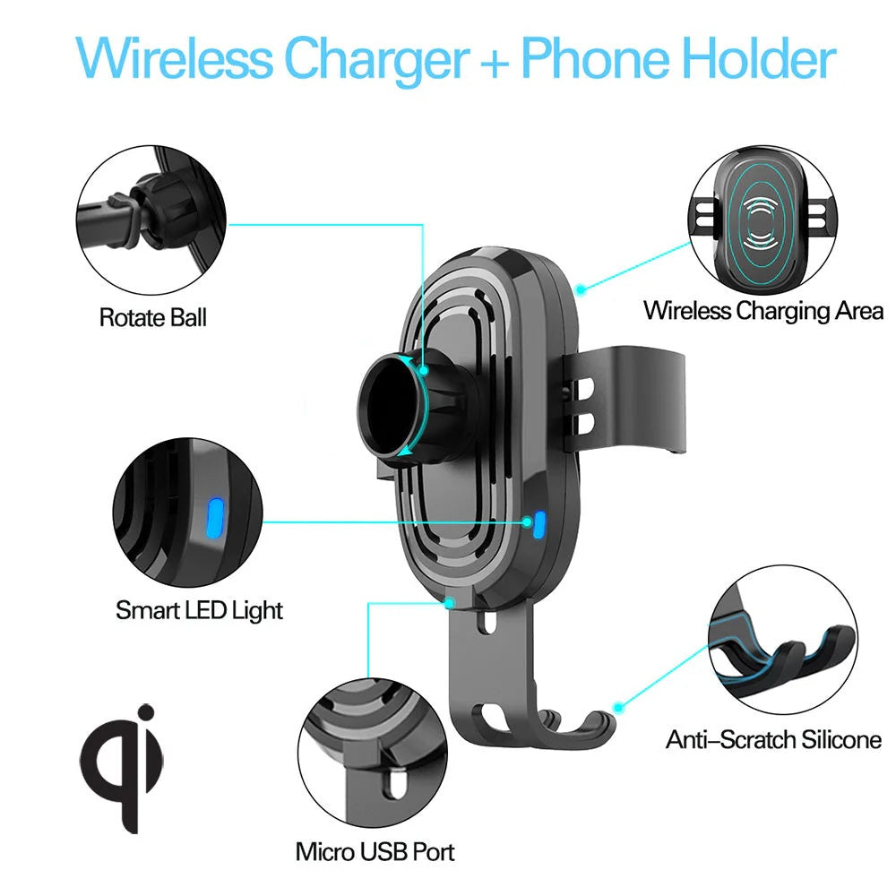 ARG-AC-0161BK 15W Wireless Fast Charger Car Mount Vortex M2 - (AD86832)