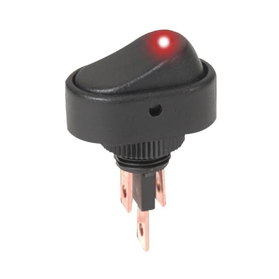 IS-EC-OVL-12RED Oval Rocker Switch 12VDC - (AD78963)