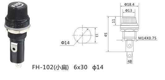 FS-1 6x32mm Panel Mount Fuse Holder - (AD2796)