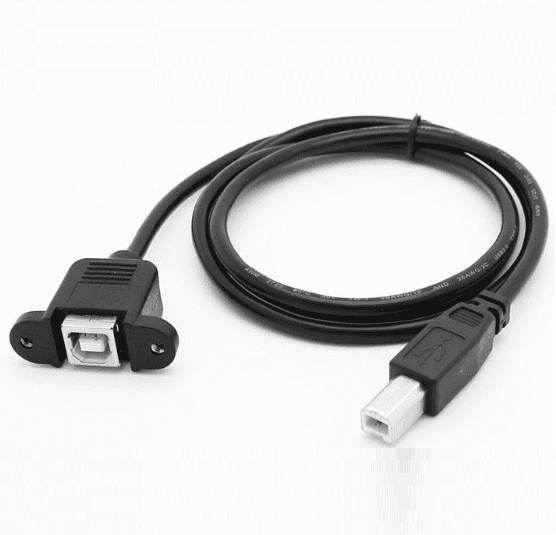 USB 2.0 B Female Socket Panel Mount to B Male Cable - (AD4146)