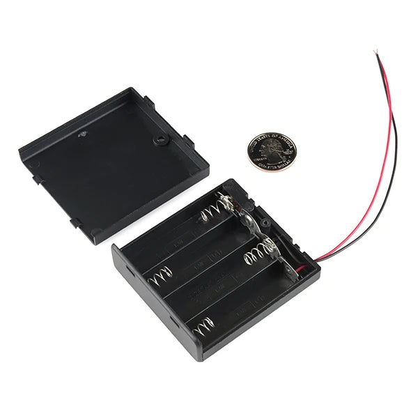 Battery Holder 4xAA with Cover and Switch - (AD34405)