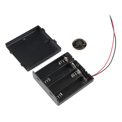 Battery Holder 4xAA with Cover and Switch - (AD34405)