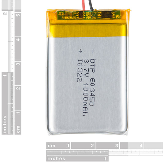 1Ah - Lithium Ion Battery [PRT-13813] - (AD12247)