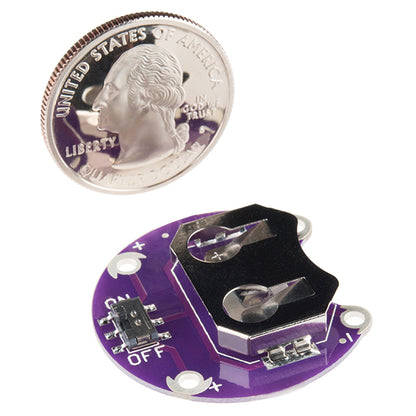 LilyPad Coin Cell Battery Holder - Switched - 20mm [DEV-13883] - (AD37087)