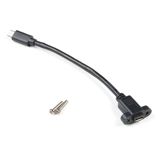 Panel Mount USB-B to Micro-B Cable - 6" [CAB-15463] - (AD54200)