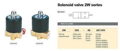 2W-025-08 (12VDC) Electric Solenoid Valve Water - 12VDC - (AD6046)
