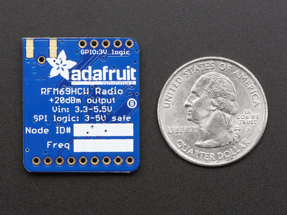 Adafruit RFM69HCW Transceiver Radio Breakout - 868 or 915 MHz [PID:3070] - (AD16091)