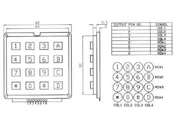 4x4 Keypad - 16 Button - (AD25734)