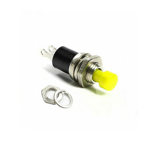 PBS-105 Yellow Knob Push Button Momentary Panel Mount SPST-NO - (AD53189)