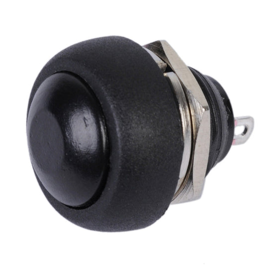 PBS-33B Black Waterproof Momentary Push Button Switch Round 12mm - (AD14766)