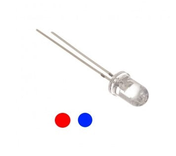 5mm Bi-Color Red-Blue Flashing LED 2-Pin - (AD25214)