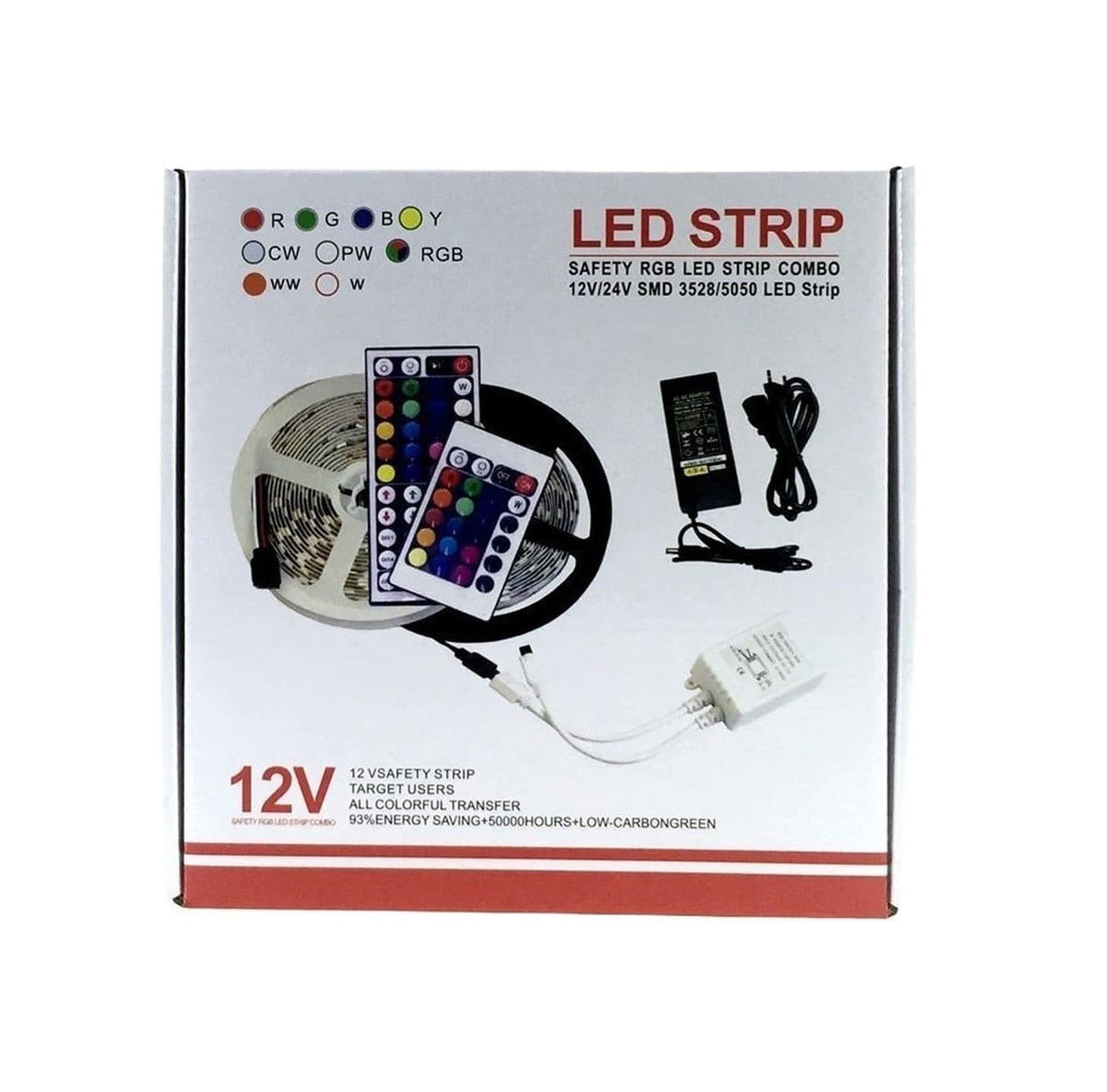 Waterproof LED RGB Strip 12VDC + IR Control 24 Keys + Power Supply - (AD25137)