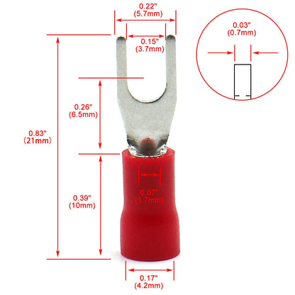 T-11 Spade Terminal #6 Red [18-22AWG] - (AD12462)