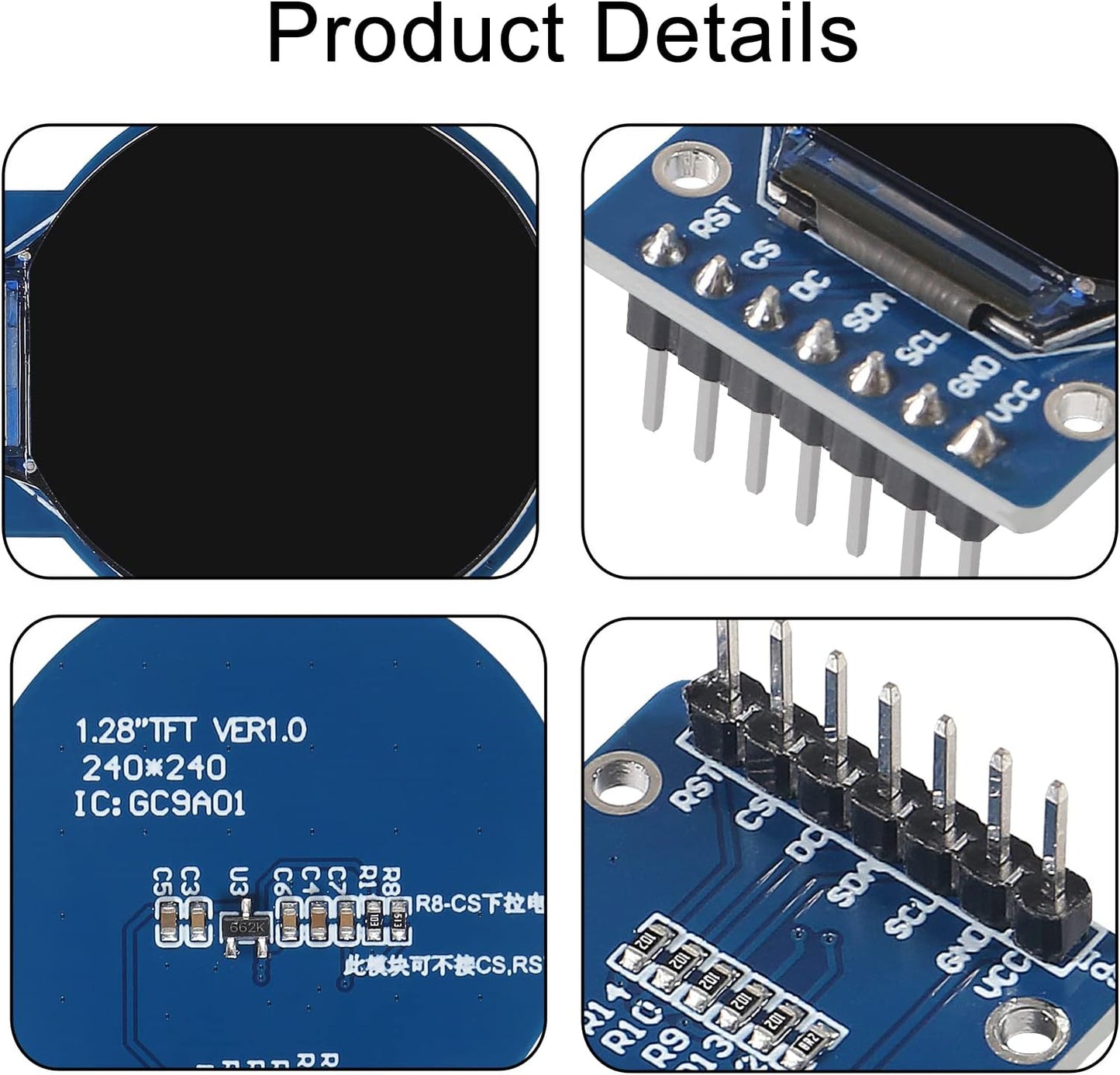1.28'' TFT LCD Display Module Round RGB, SPI - (AD98720)