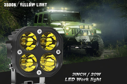 20W Cubic LED Light Bar with Amber Fog Light - (AD85401)