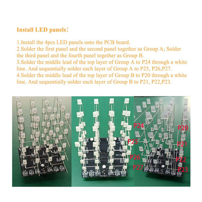 DIY 4x4x4 LED Cube LED Electronic Learning Kit - (AD78967)