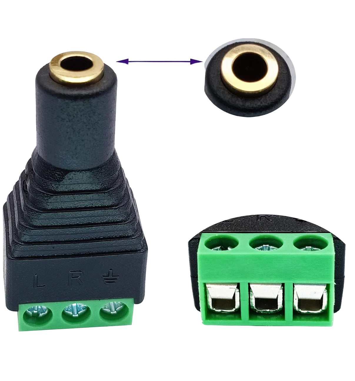 3-Pin Green Audio Adapter 3.5mm Female - (AD50883)