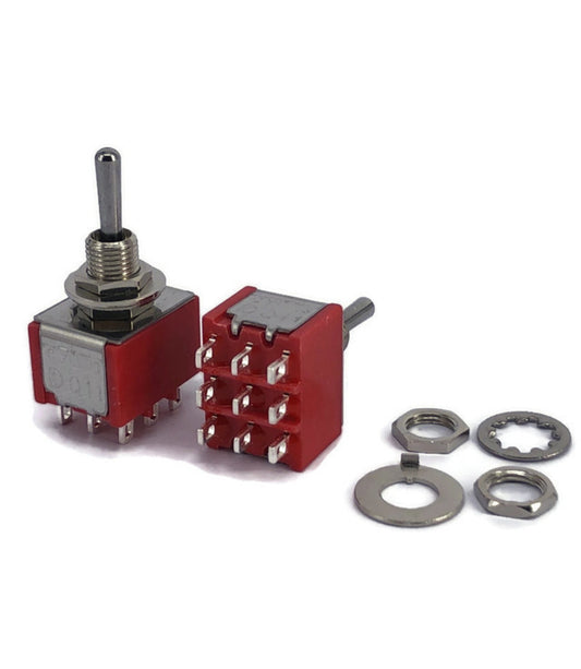 Mini Toggle Switch 3PDT Momentary (On)-Off-(On) - (AD81395)