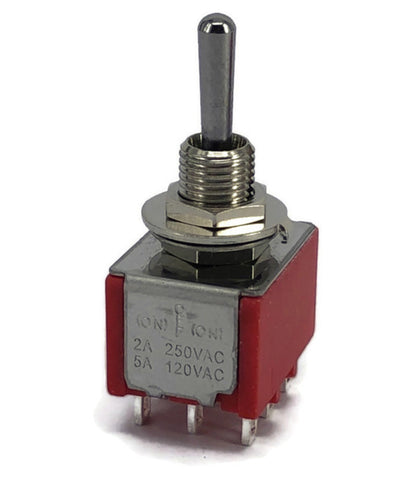 Mini Toggle Switch 3PDT Momentary (On)-off-(On) - (AD81395)