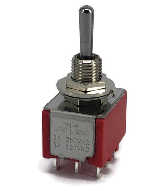 Mini Toggle Switch 3PDT Momentary (On)-Off-(On) - (AD81395)
