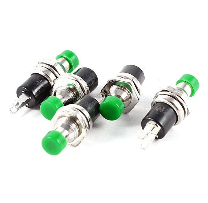 PBS-105 Green Knob Push Button Momentary Panel Mount SPST-NO - (AD10995)