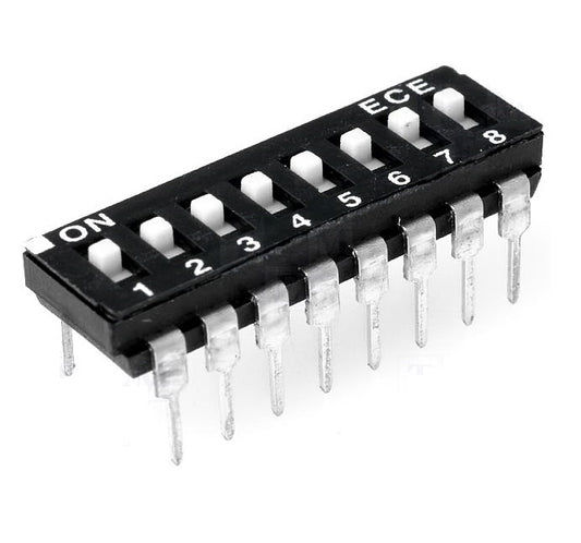 8-Bit Slide Type DIP Switch [BLACK] - (AD14464)