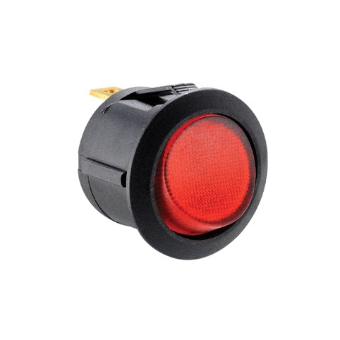 3 Pin Round SPST ON-OFF Rocker Switch RED 12VDC - (AD16483)