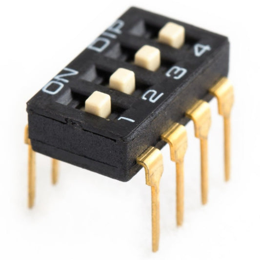 4-Bit Slide Type DIP Switch [BLACK] - (AD1764)